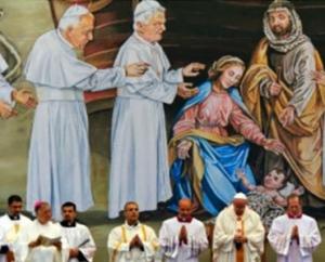 pope francis Bethlehem praying Jesus as palestinian baby